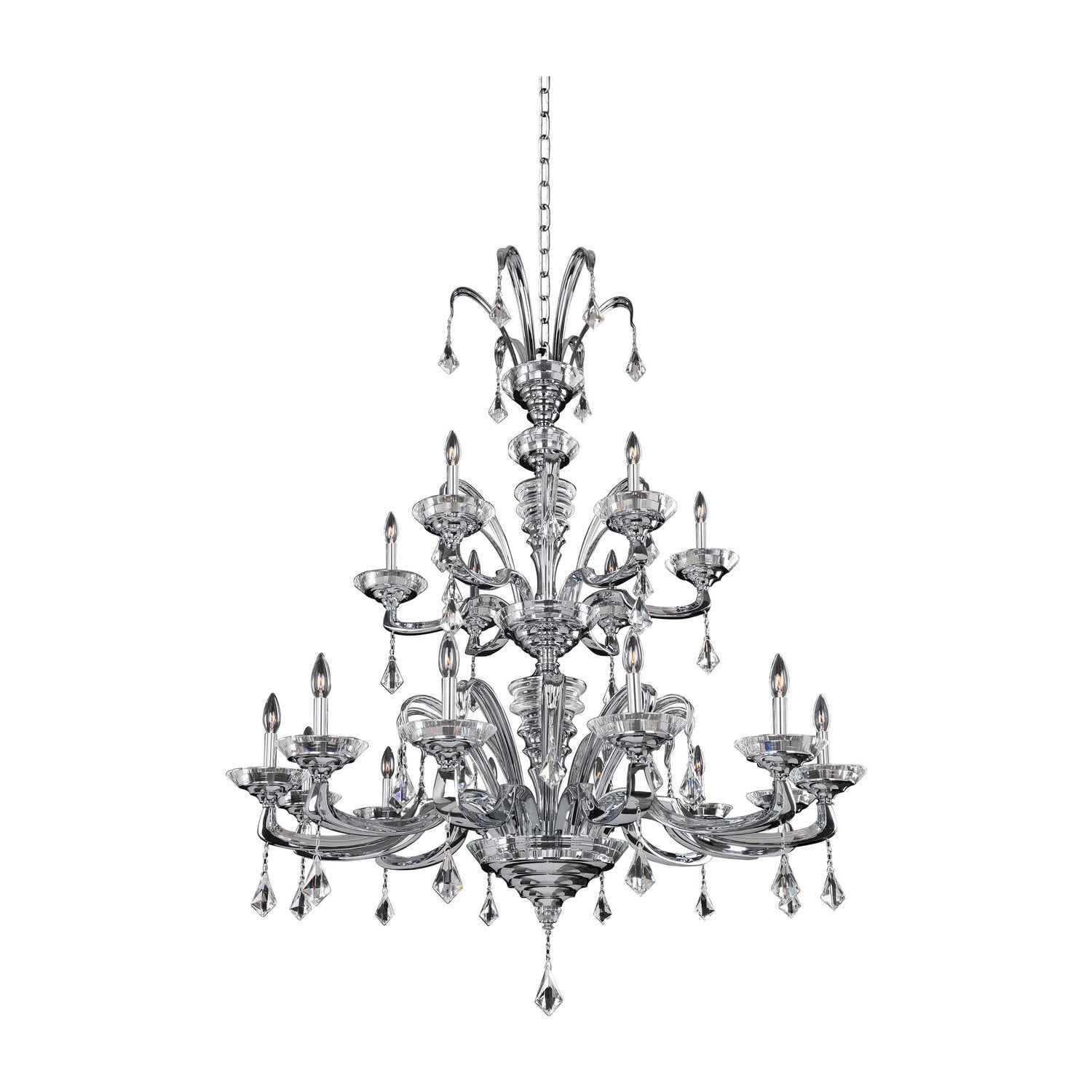 58.5'' Cosimo 18 Light Chrome Chandelier