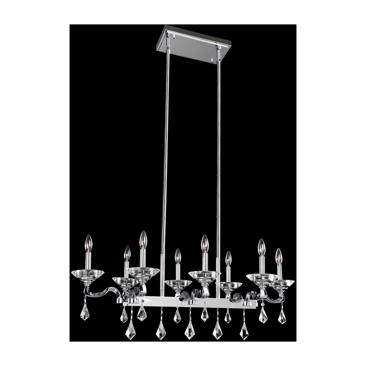 22'' Cosimo 8 Light Chrome Linear Pendant