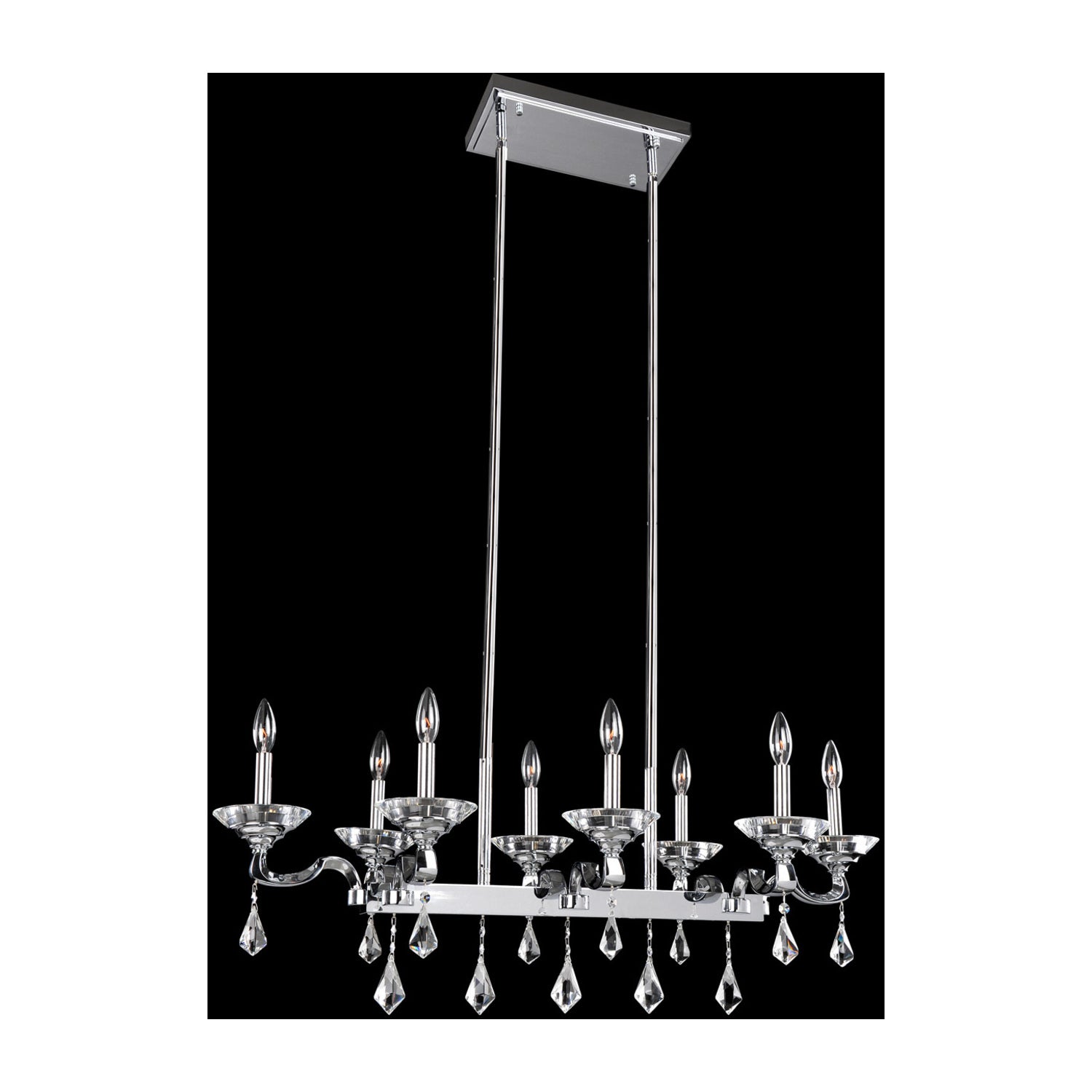 22'' Cosimo 8 Light Chrome Linear Pendant