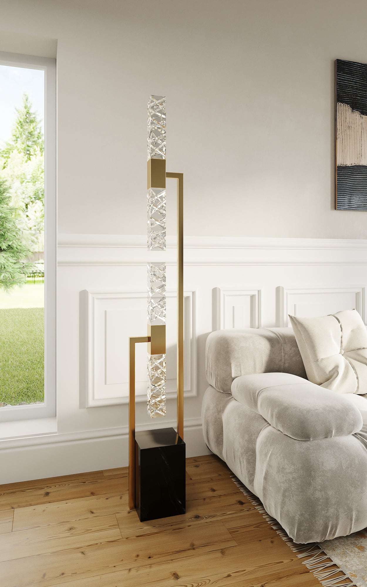 72'' Apollo 1 Light Winter Brass Floor Lamp