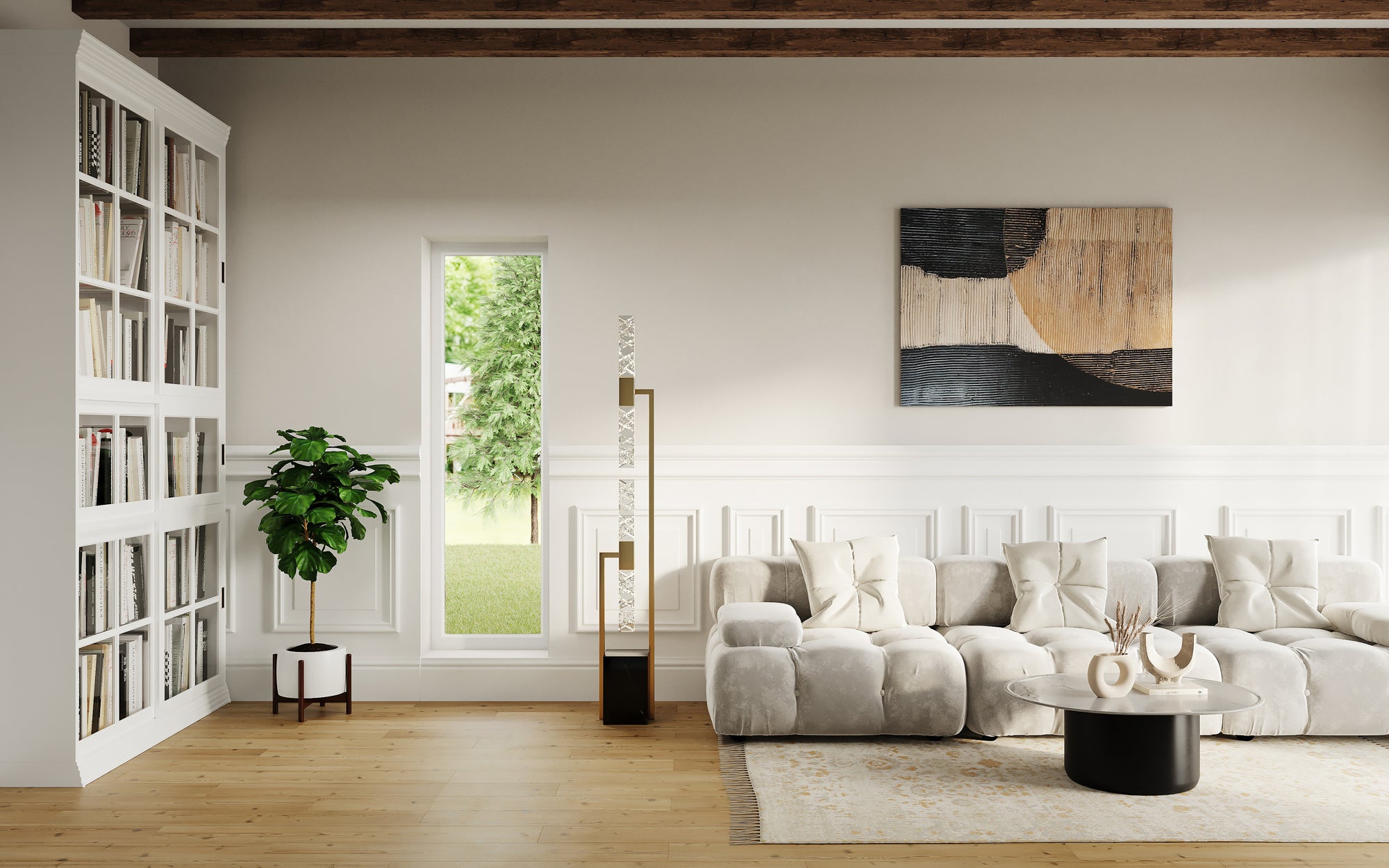 72'' Apollo 1 Light Winter Brass Floor Lamp