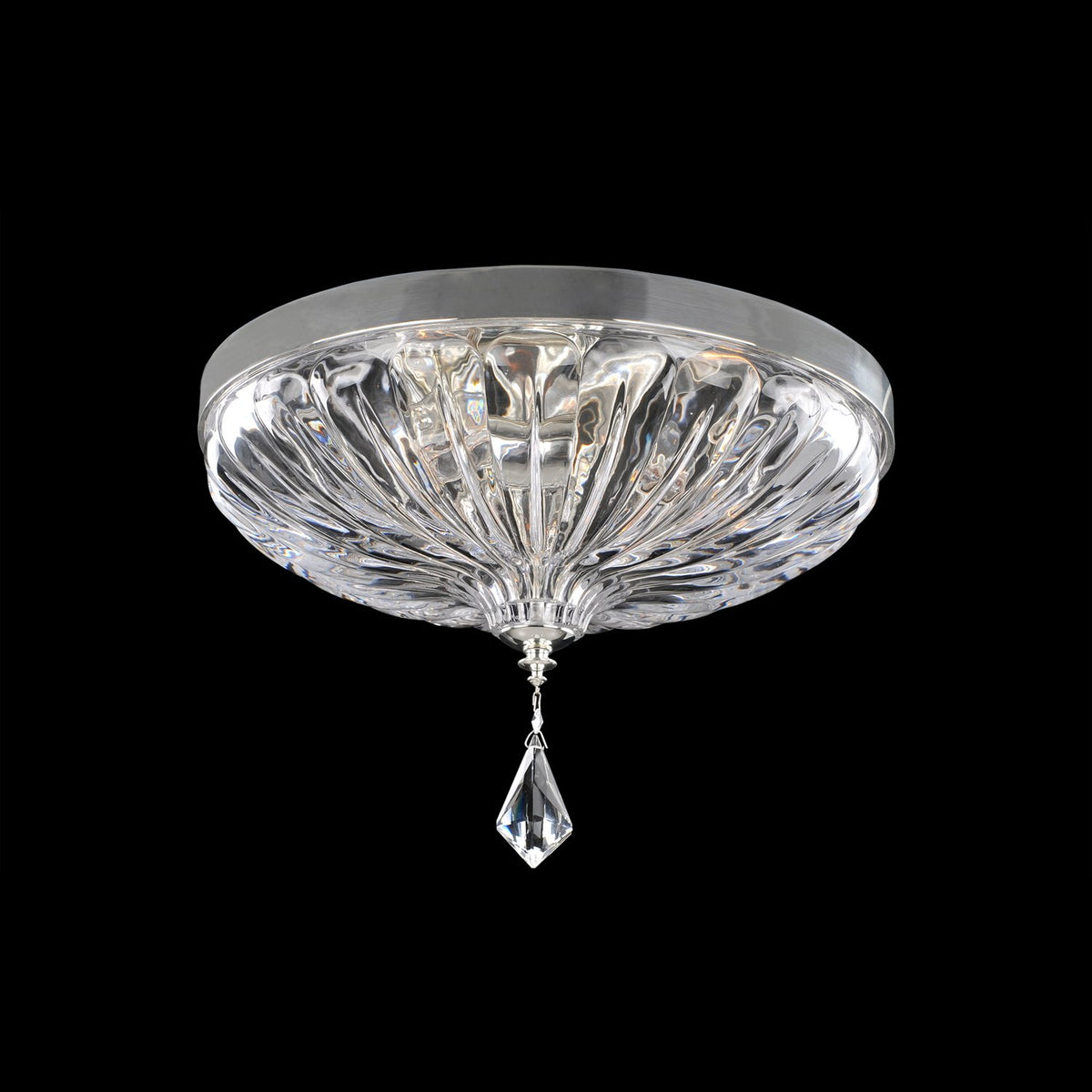 11'' Orecchini 3 Light 2 Tone Silver Flush Mount