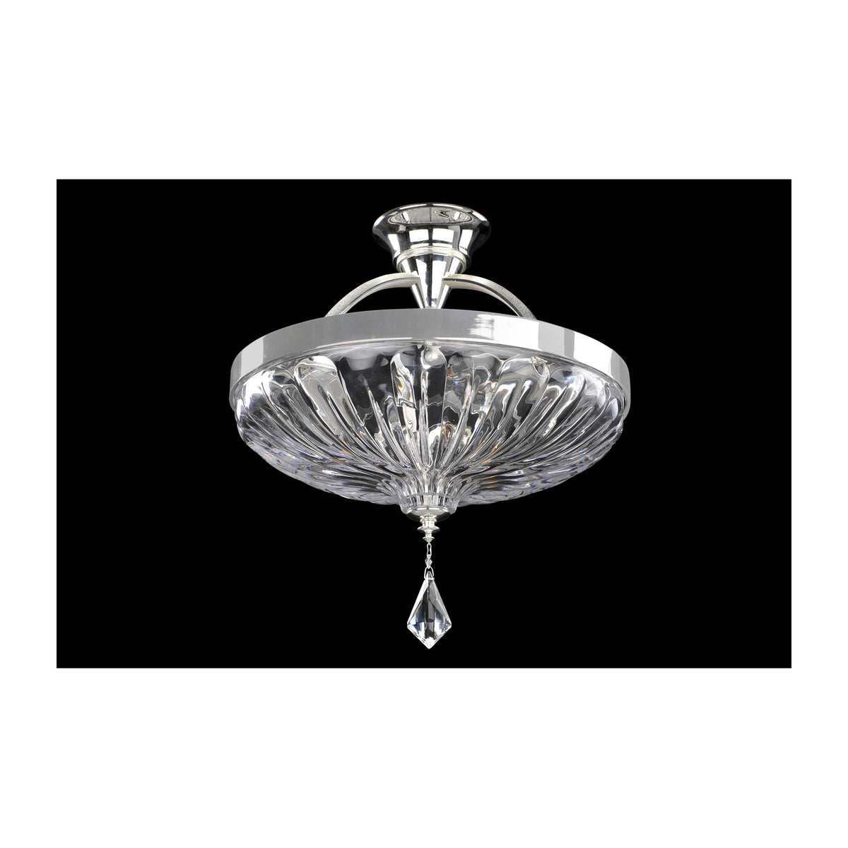 18'' Orecchini 3 Light 2 Tone Silver Semi-Flush Mount