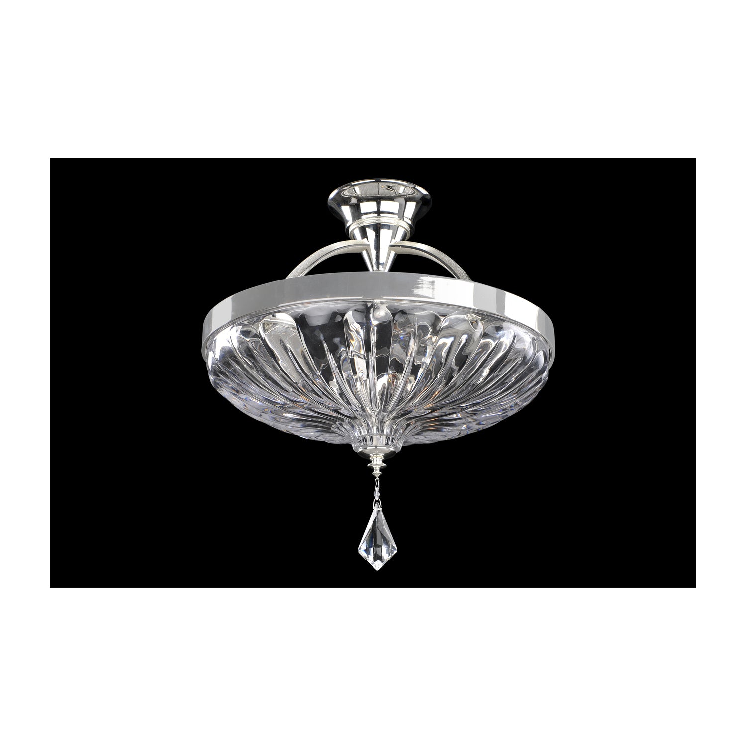 18'' Orecchini 3 Light 2 Tone Silver Semi-Flush Mount