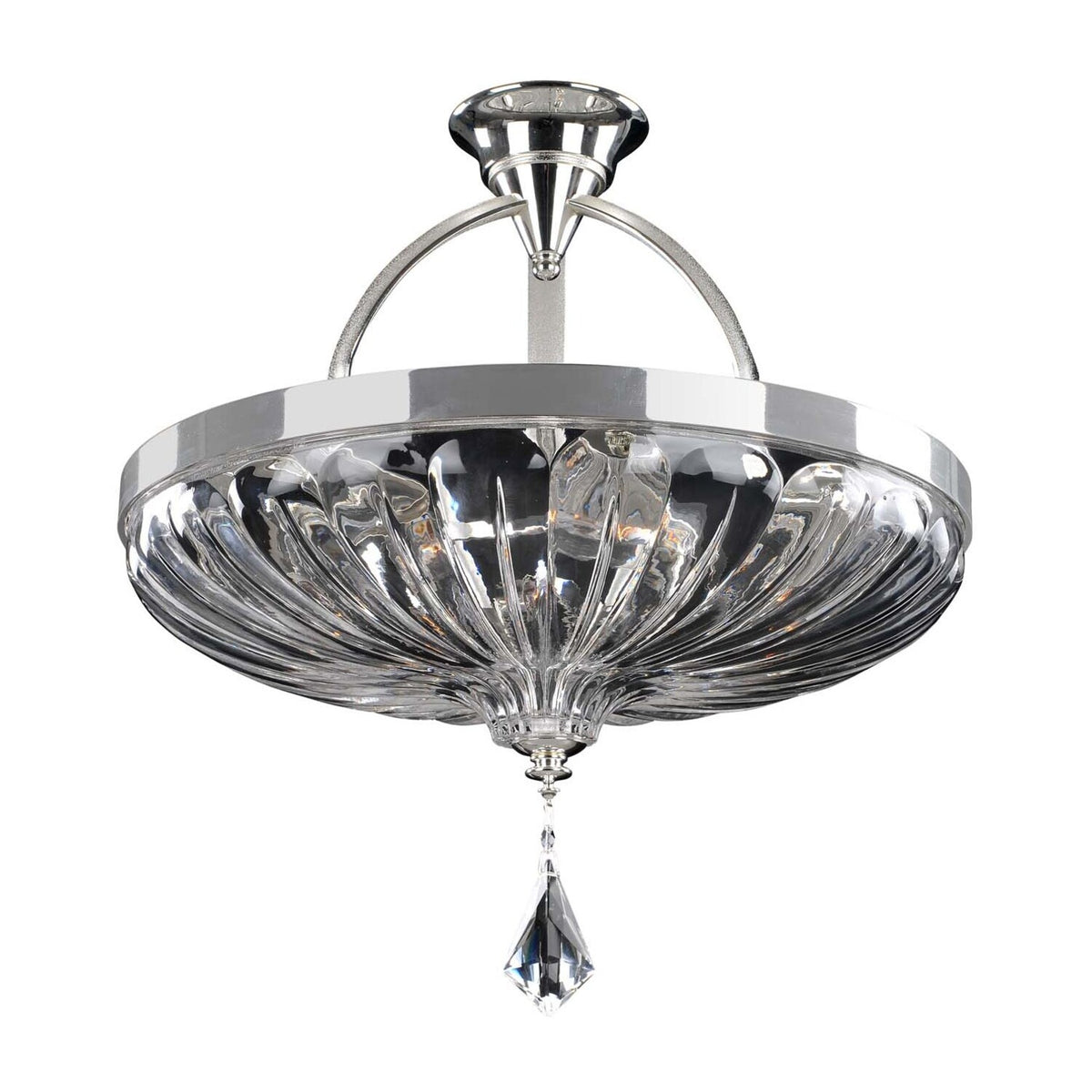 23'' Orecchini 6 Light 2 Tone Silver Semi-Flush Mount