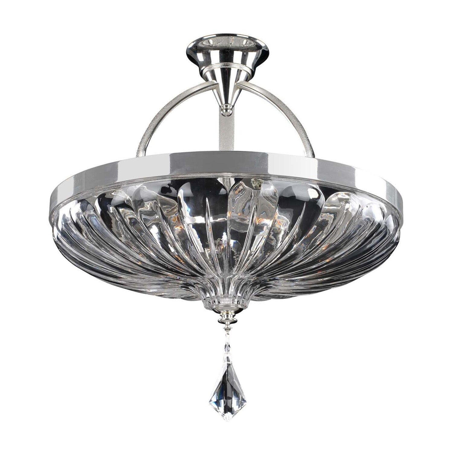 23'' Orecchini 6 Light 2 Tone Silver Semi-Flush Mount