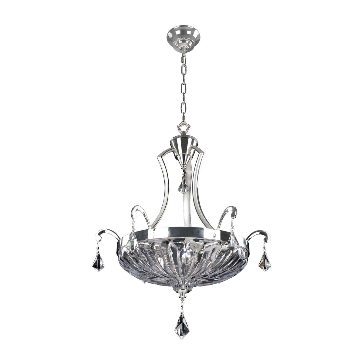 36'' Orecchini 3 Light 2 Tone Silver Pendant