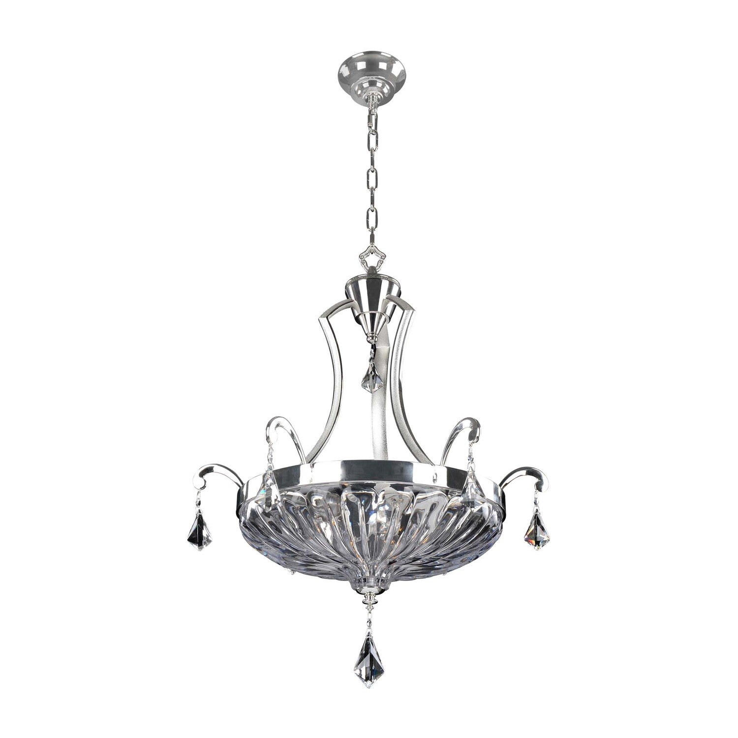 36'' Orecchini 3 Light 2 Tone Silver Pendant