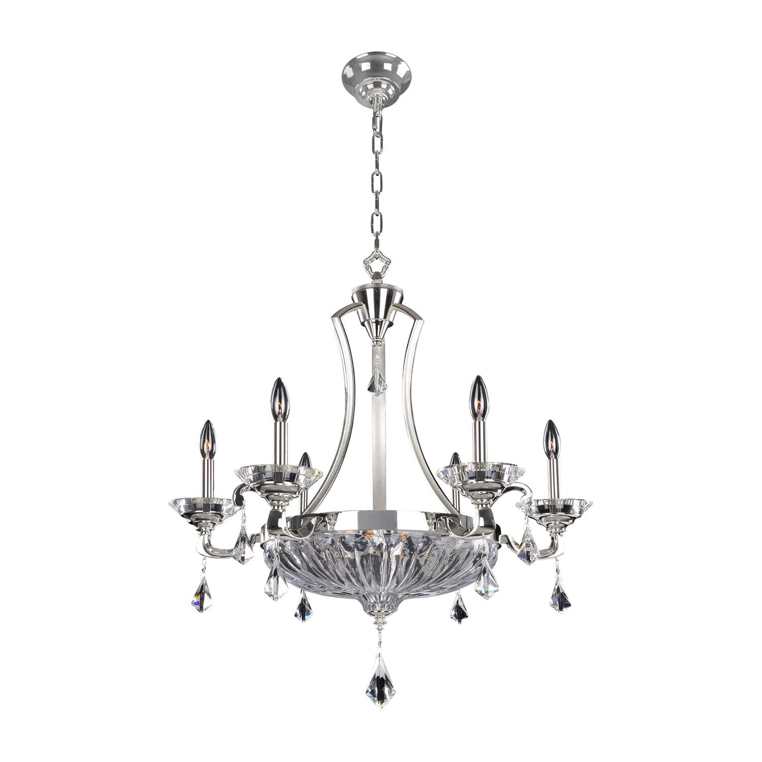 39'' Orecchini 9 Light 2 Tone Silver Chandelier