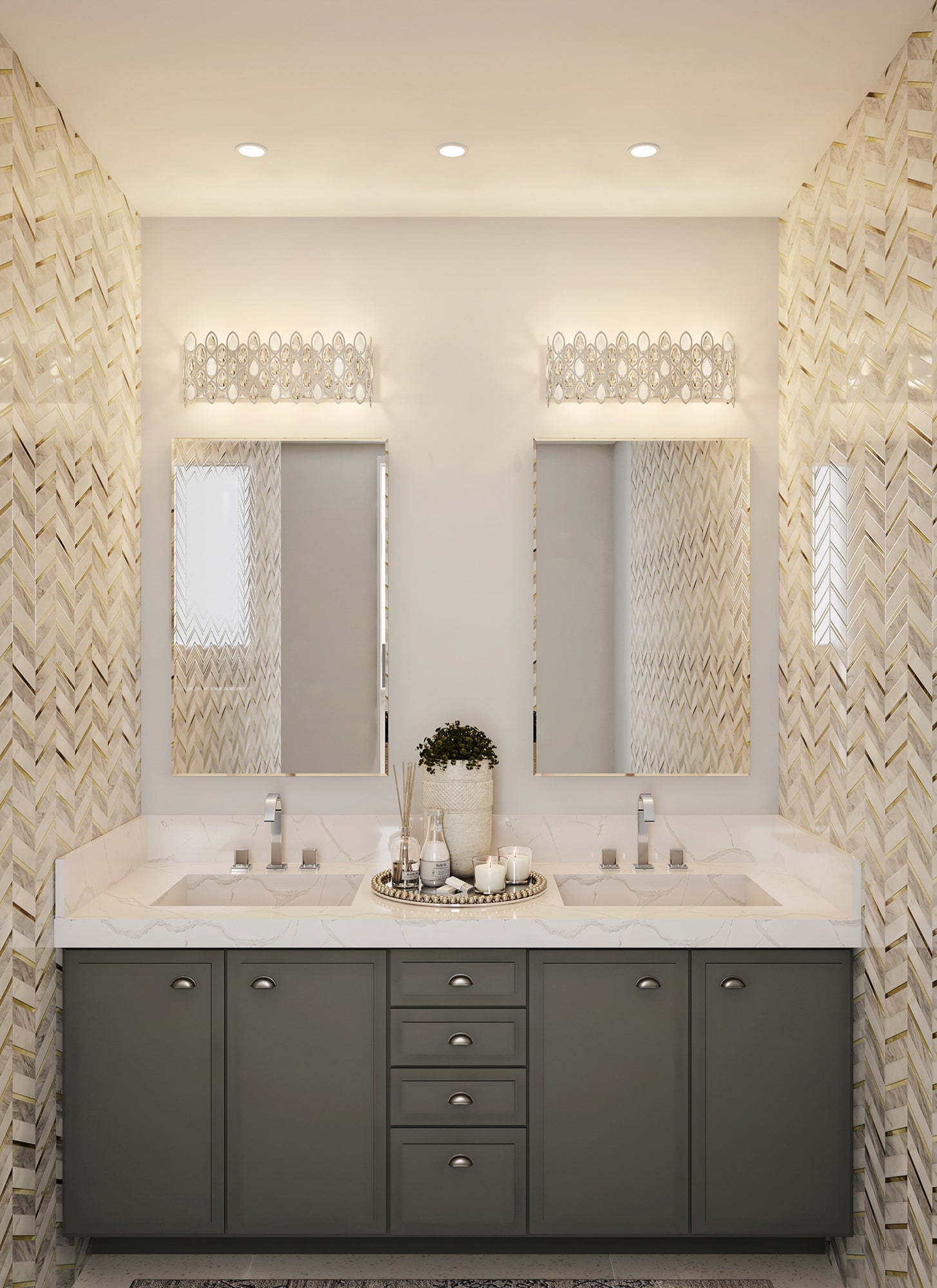 25'' Prive 6 Light Silver Vanity Light