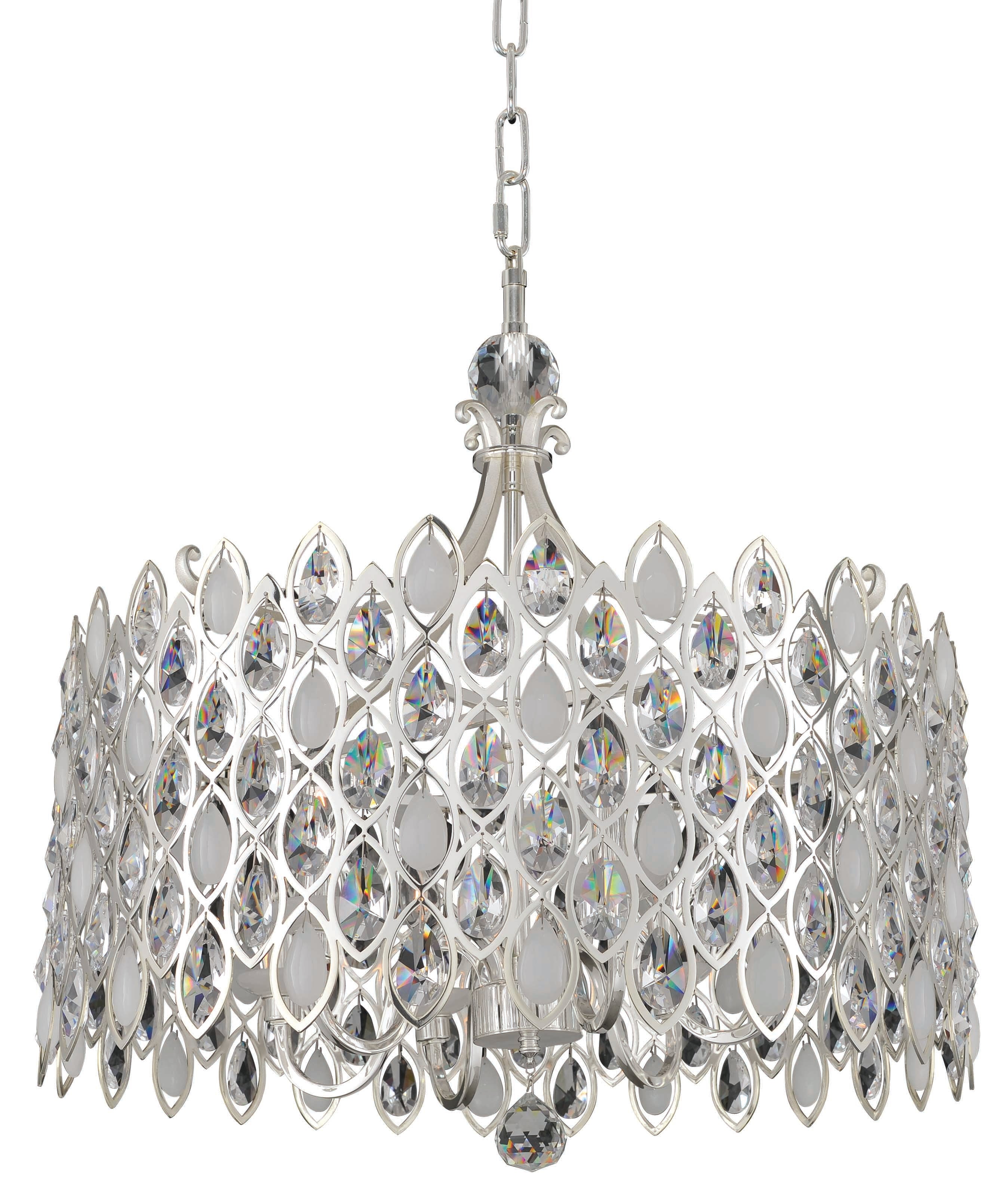 128'' Prive 10 Light 2 Tone Silver Pendant