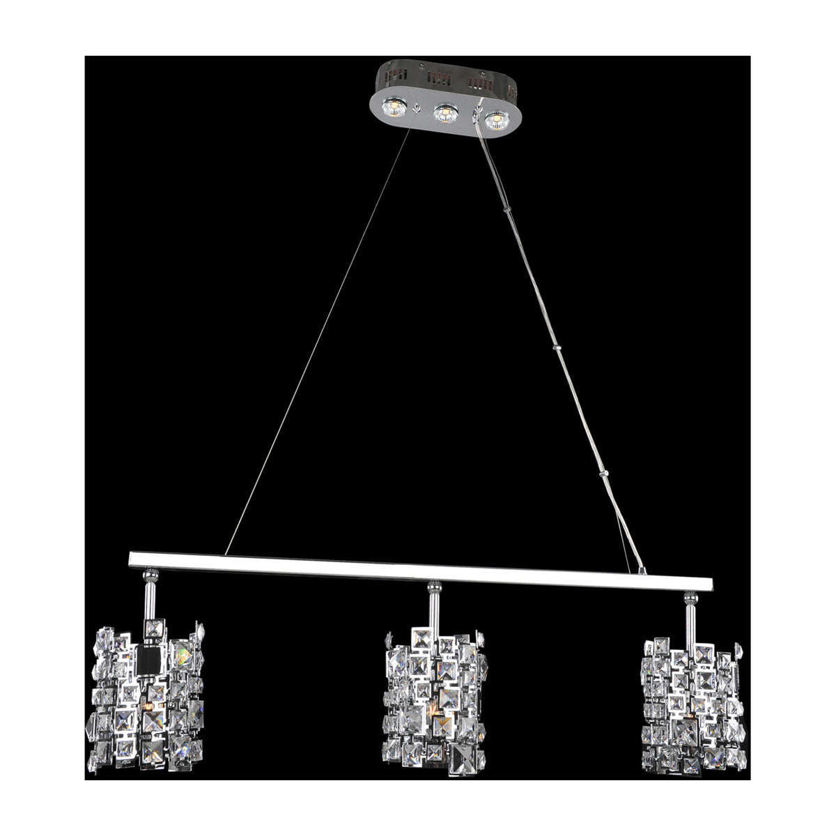 24'' Dolo 3 Light Chrome Linear Pendant