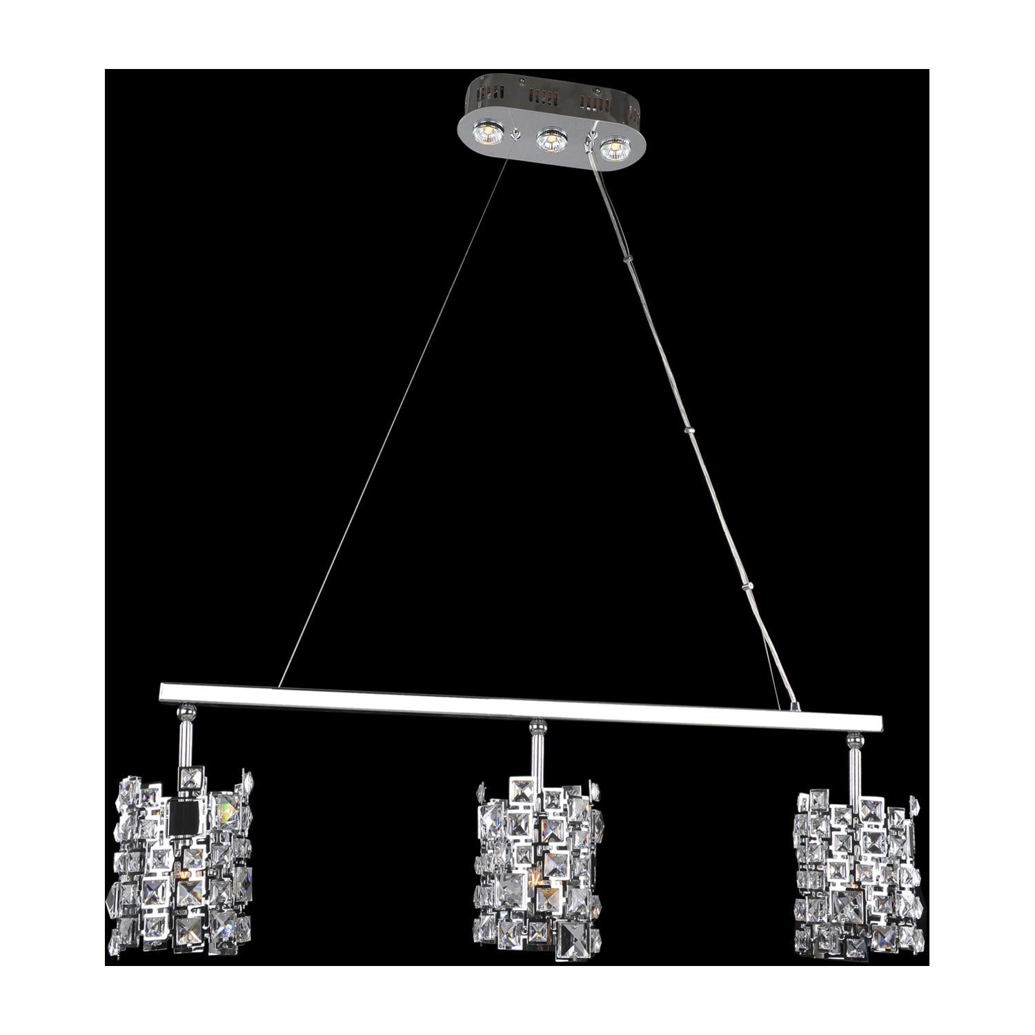 24'' Dolo 3 Light Chrome Linear Pendant