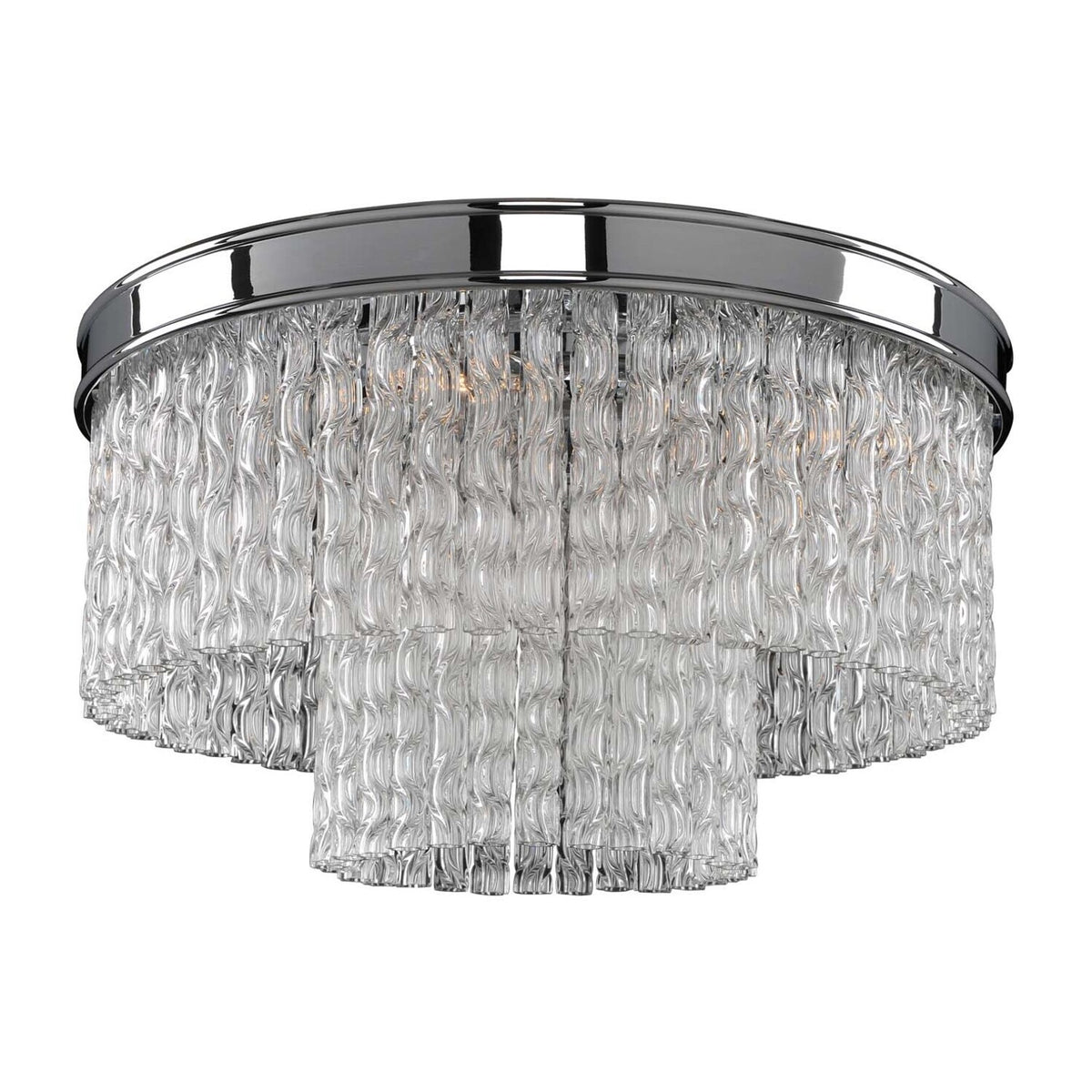 12'' Savena 5 Light Chrome Flush Mount