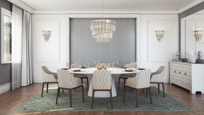 26'' Espirali 9 Light Brushed Champagne Gold Chandelier