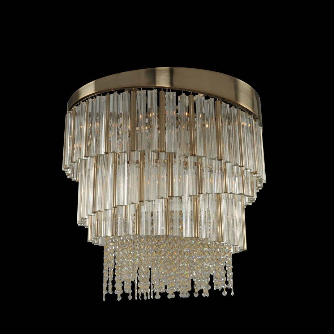 26'' Espirali 9 Light Brushed Champagne Gold Chandelier