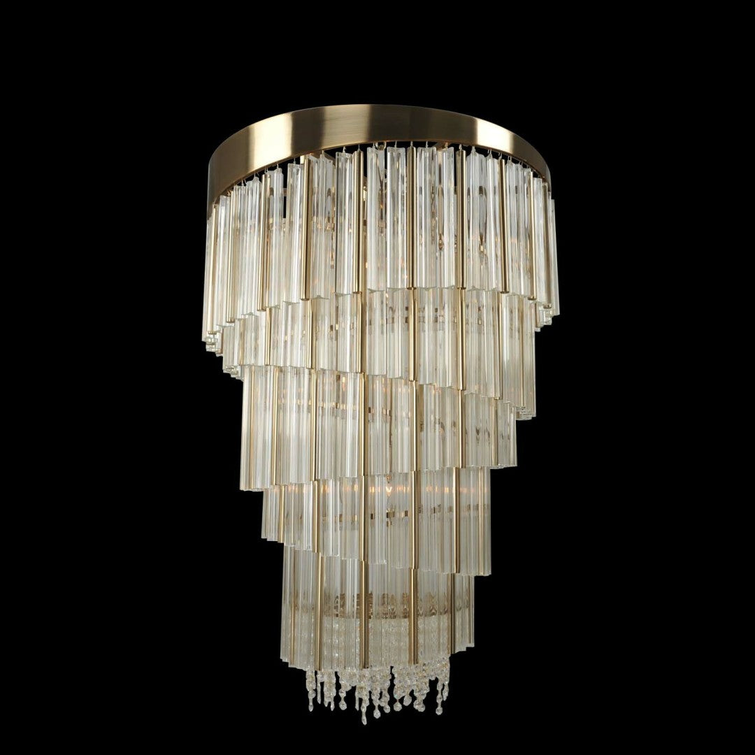 40'' Espirali 15 Light Brushed Champagne Gold Chandelier