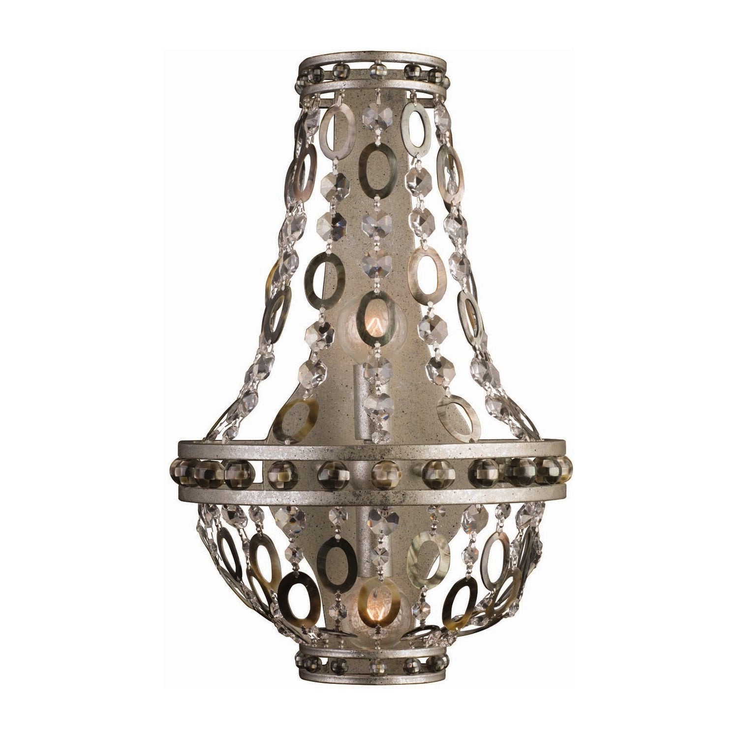 11'' Lucia 2 Light Vintage Silver Leaf Wall Sconce