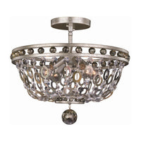 14'' Lucia 4 Light Vintage Silver Leaf Semi-Flush Mount