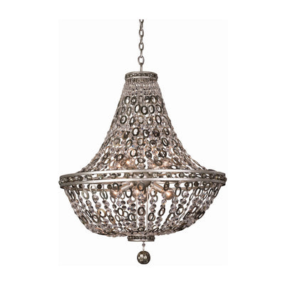 33'' Lucia 8 Light Vintage Silver Leaf Chandelier