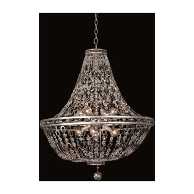 33'' Lucia 8 Light Vintage Silver Leaf Chandelier