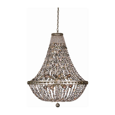 42'' Lucia 12 Light Vintage Silver Leaf Chandelier