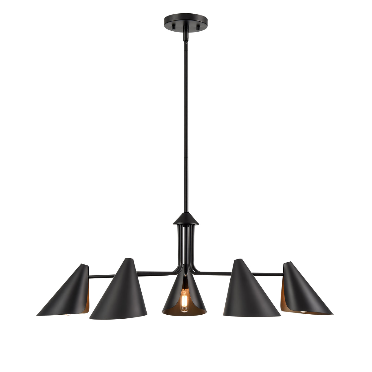 10.75'' Warhol Matte Black 5 Light Chandelier