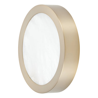Argyle 8-inch Champagne Gold and Natural Alabaster 5CCT LED Flush Mount