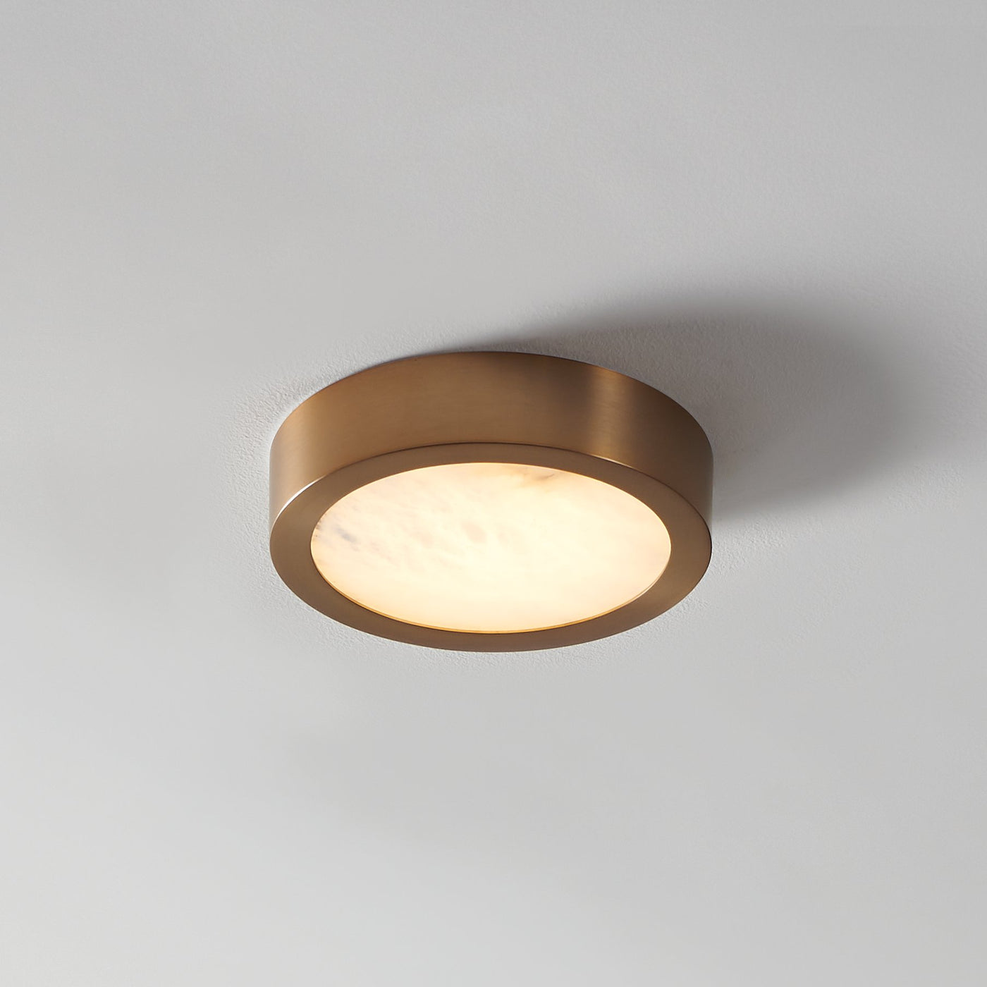 Argyle 8-inch Champagne Gold and Natural Alabaster 5CCT LED Flush Mount
