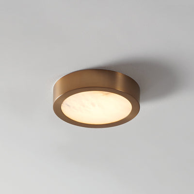 Argyle 8-inch Champagne Gold and Natural Alabaster 5CCT LED Flush Mount