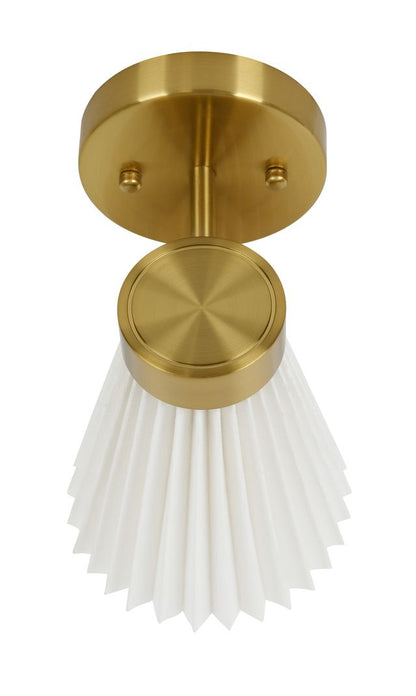 Amore 1 Light Aged Brass Linen Wall Sconce with White Shade