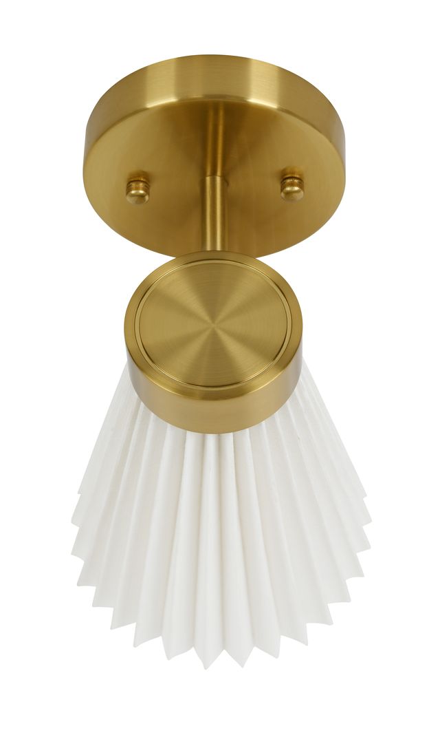 Amore 1 Light Aged Brass Linen Wall Sconce with White Shade