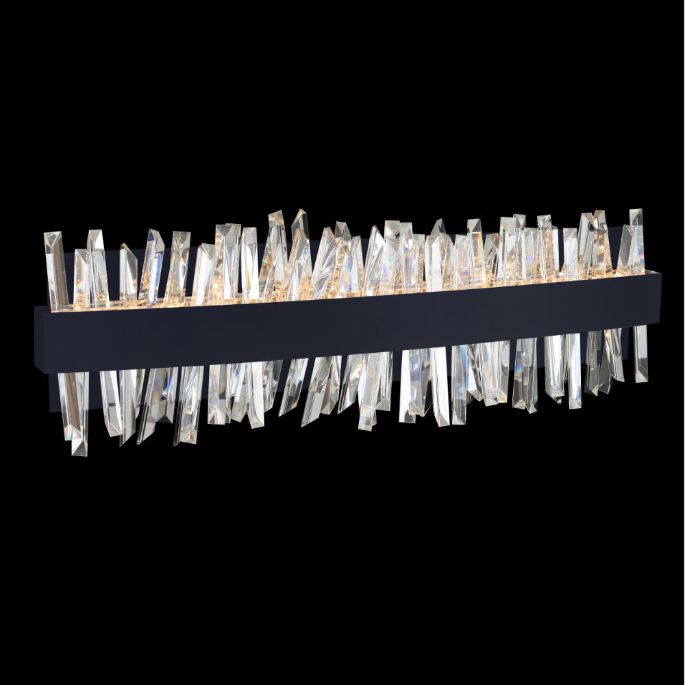 24'' Glacier 1 Light Matte Black (fluorocarbon) Vanity Light
