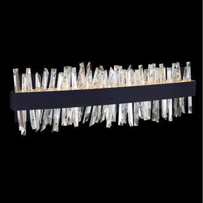 24'' Glacier 1 Light Matte Black (fluorocarbon) Vanity Light