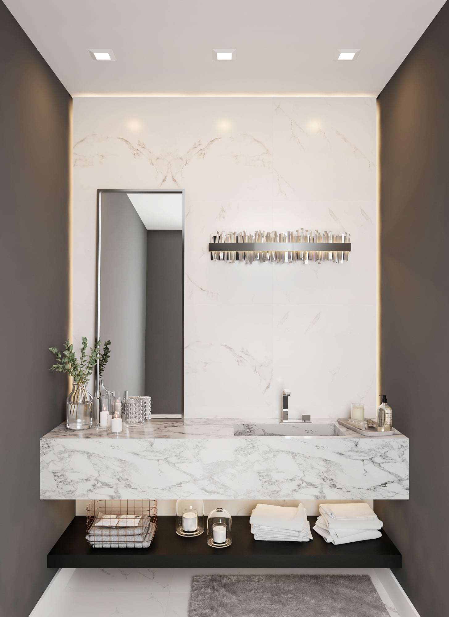 32'' Glacier 1 Light Chrome Vanity Light