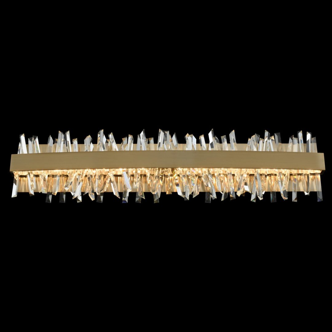 32'' Glacier 1 Light Brushed Champagne Gold Vanity Light