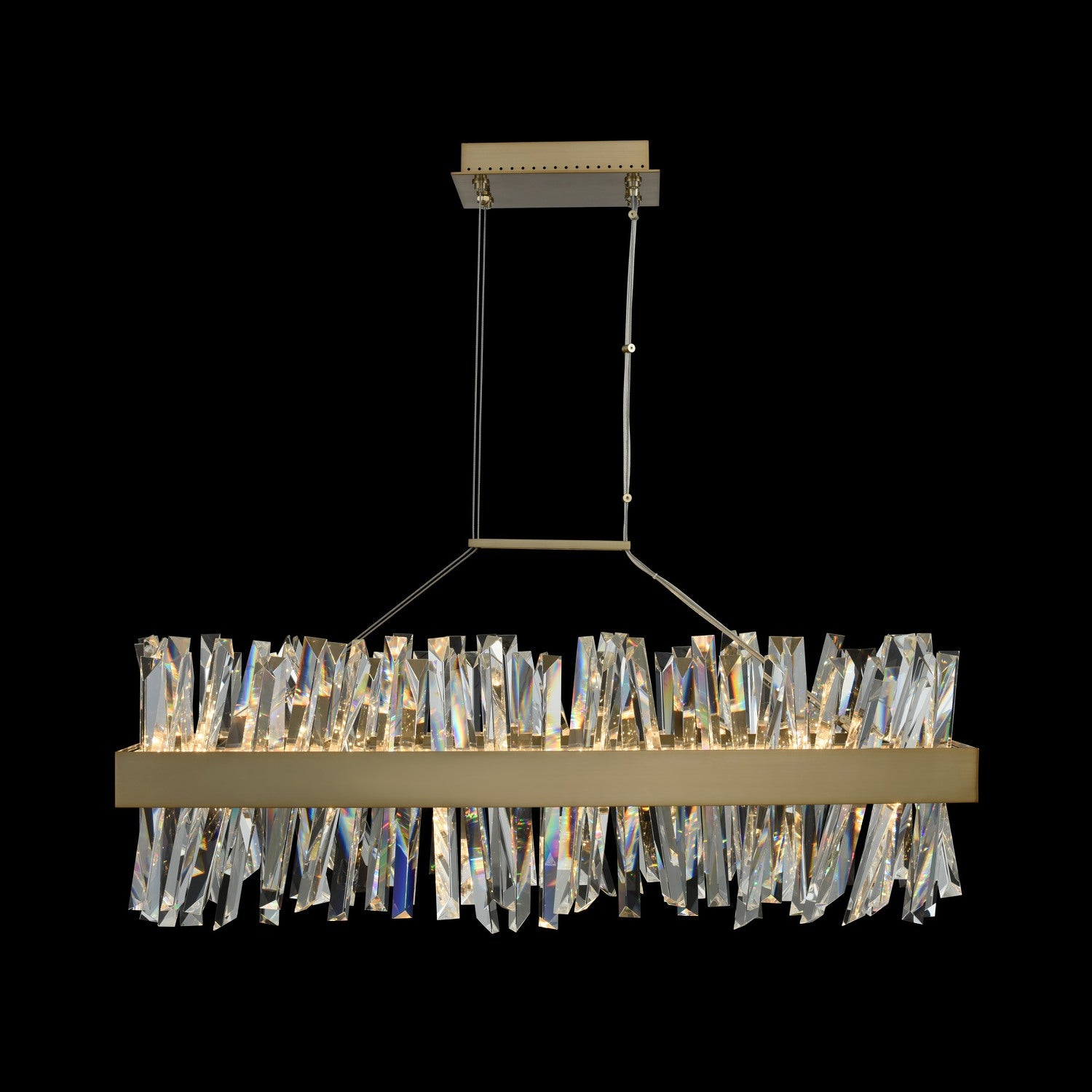 14'' Glacier 1 Light Brushed Champagne Gold Linear Pendant