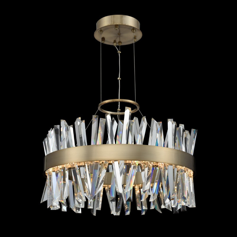 13.5'' Glacier 1 Light Brushed Champagne Gold Chandelier