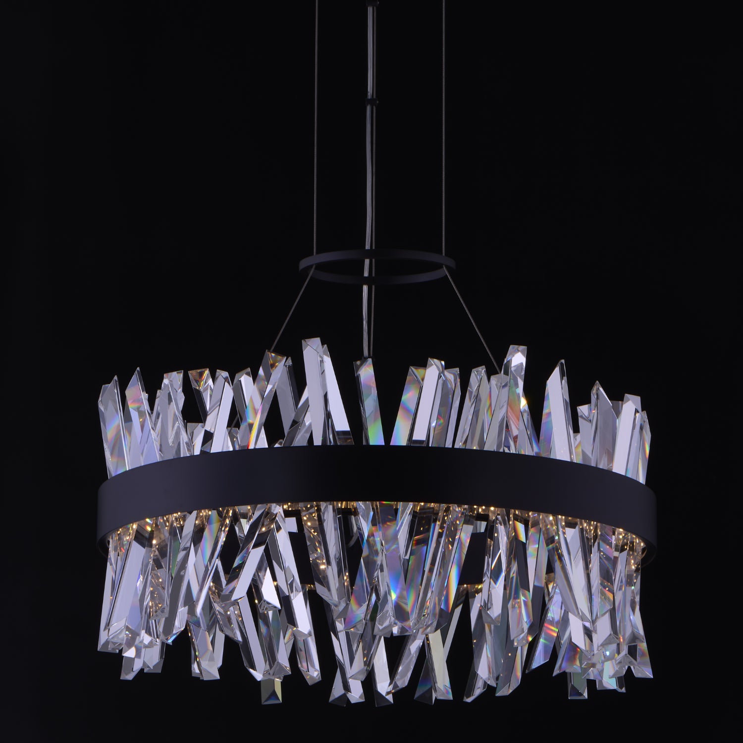 13.5'' Glacier 1 Light Matte Black (fluorocarbon) Chandelier