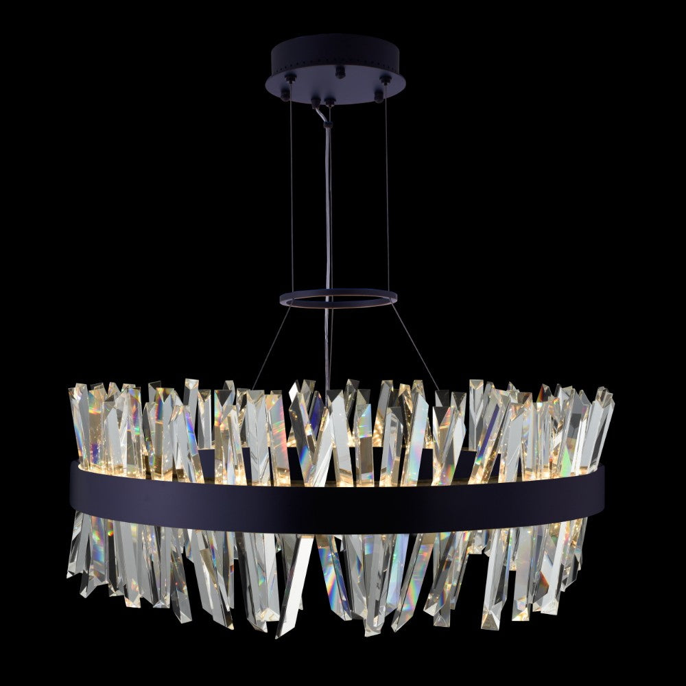 13.5'' Glacier 1 Light Matte Black (fluorocarbon) Chandelier