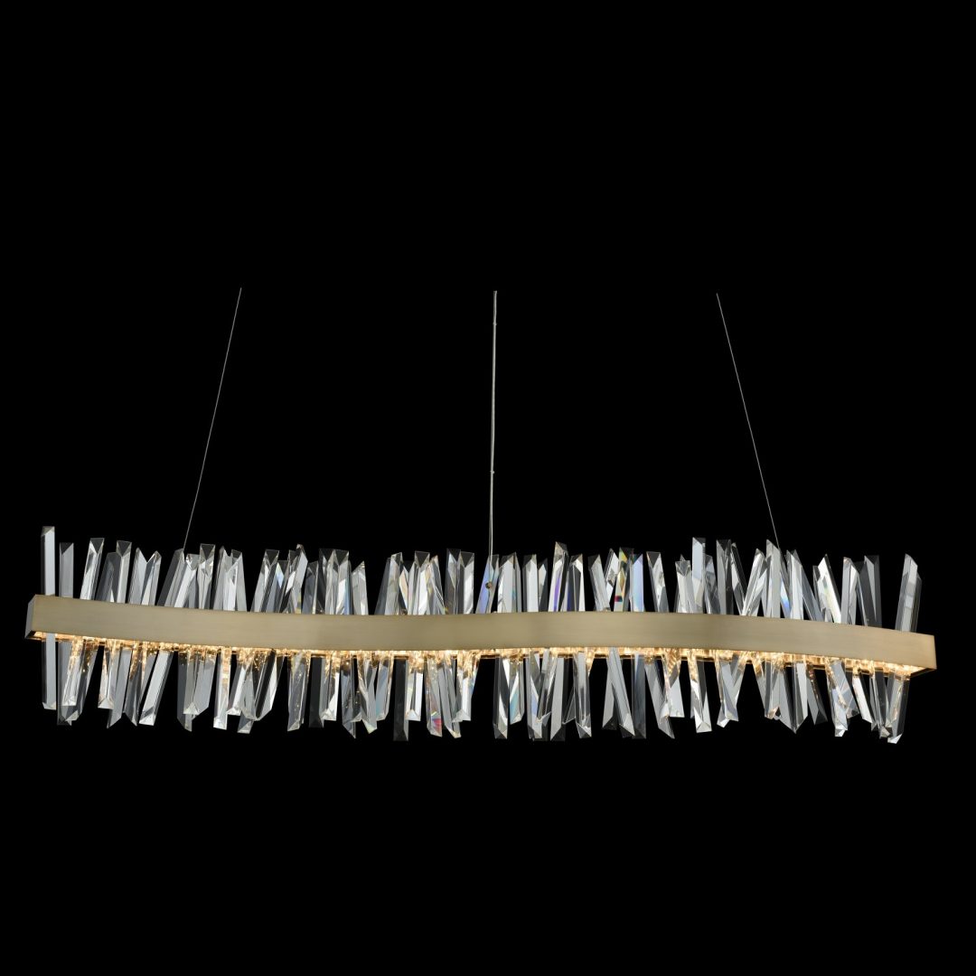 16'' Glacier 1 Light Brushed Champagne Gold Linear Pendant