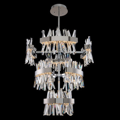 49'' Glacier 1 Light Chrome Tiered Chandelier