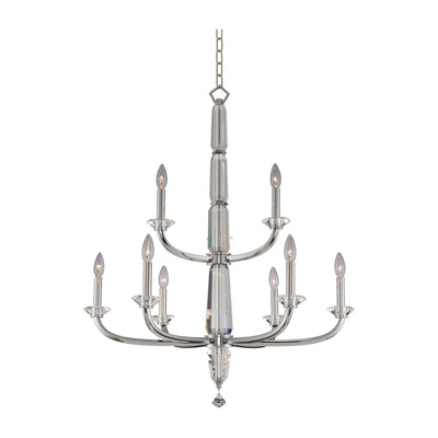 38'' Palermo 9 Light Chrome Tiered Chandelier
