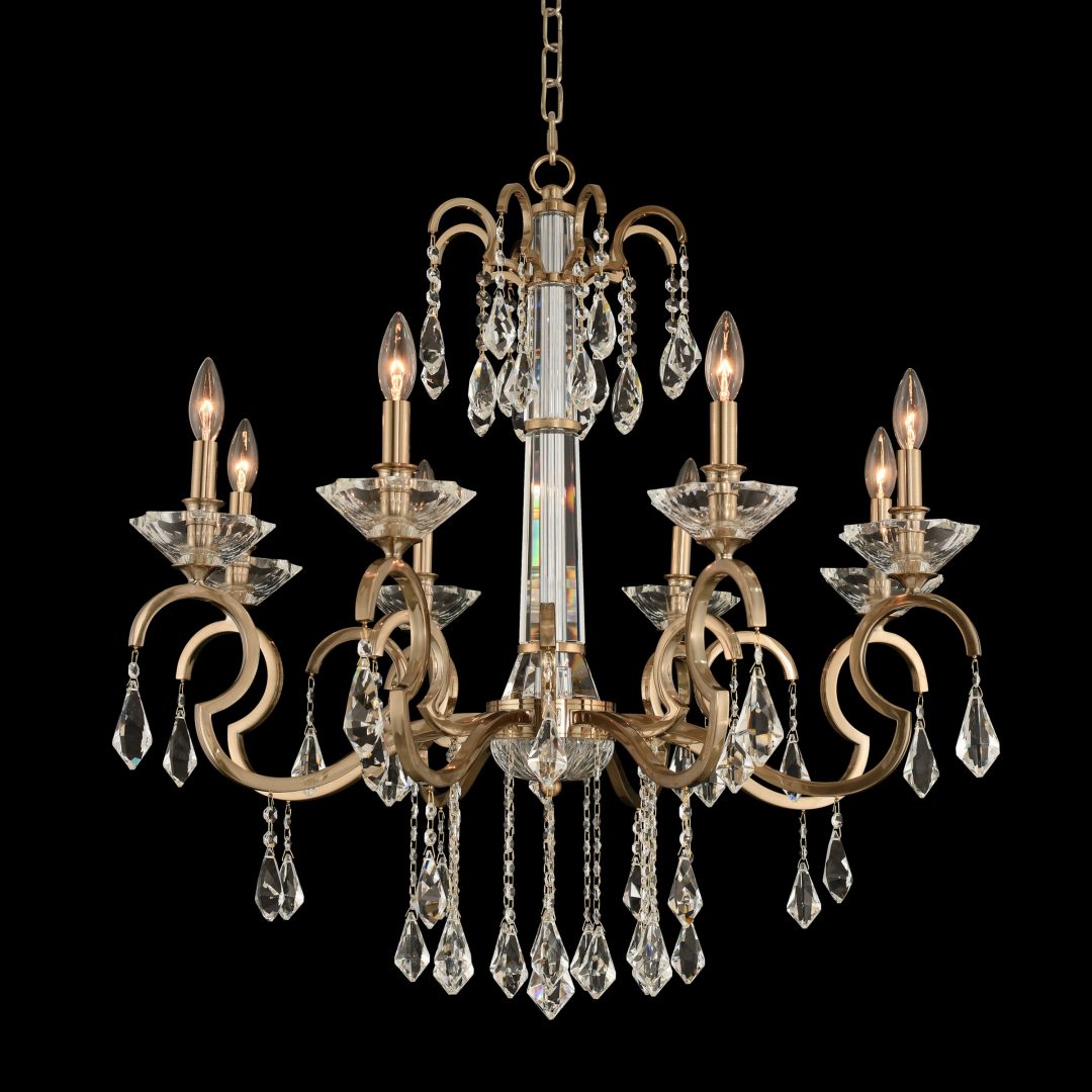 31.5'' Valencia 8 Light Brushed Champagne Gold Chandelier