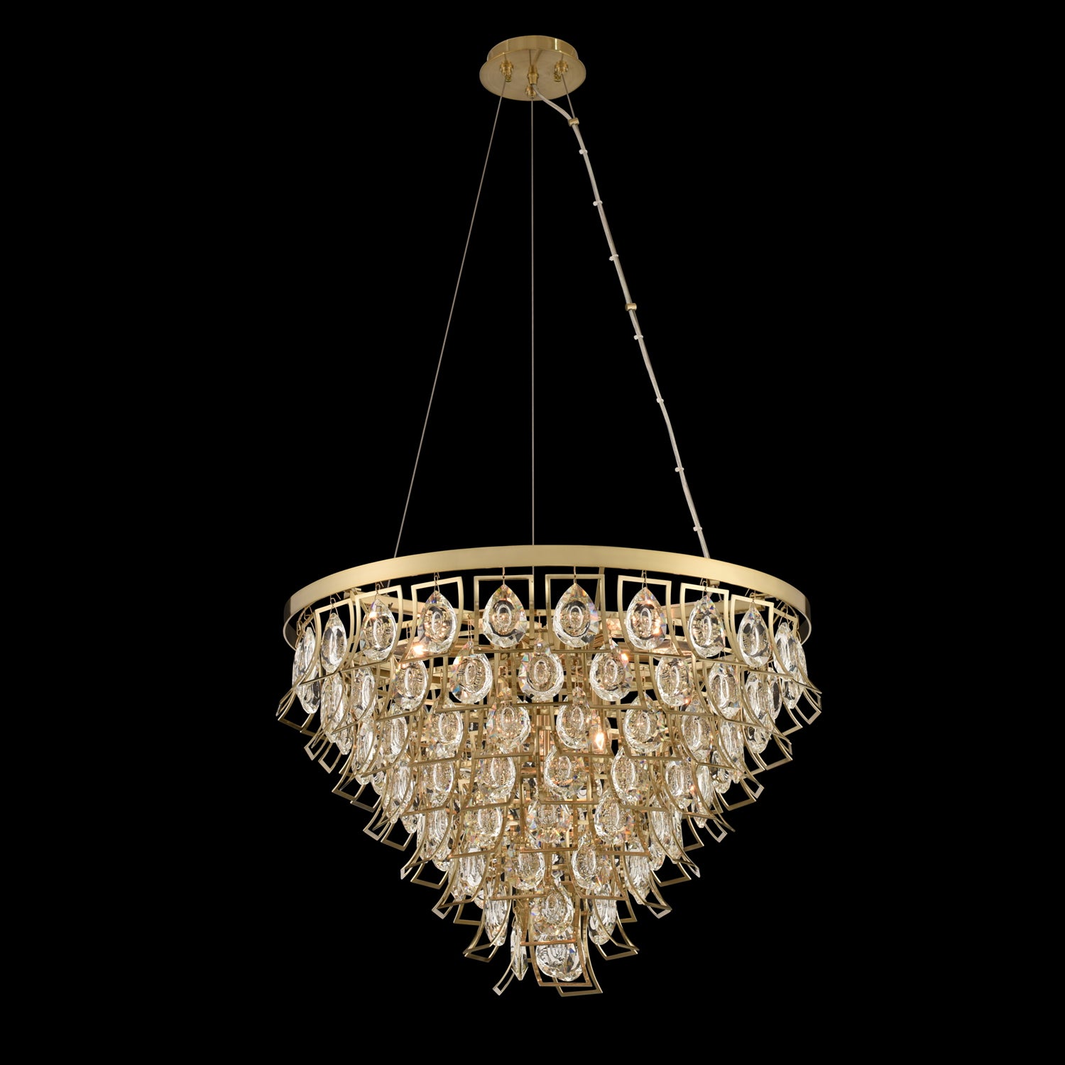 19'' Carmella 9 Light Brushed Brass Chandelier