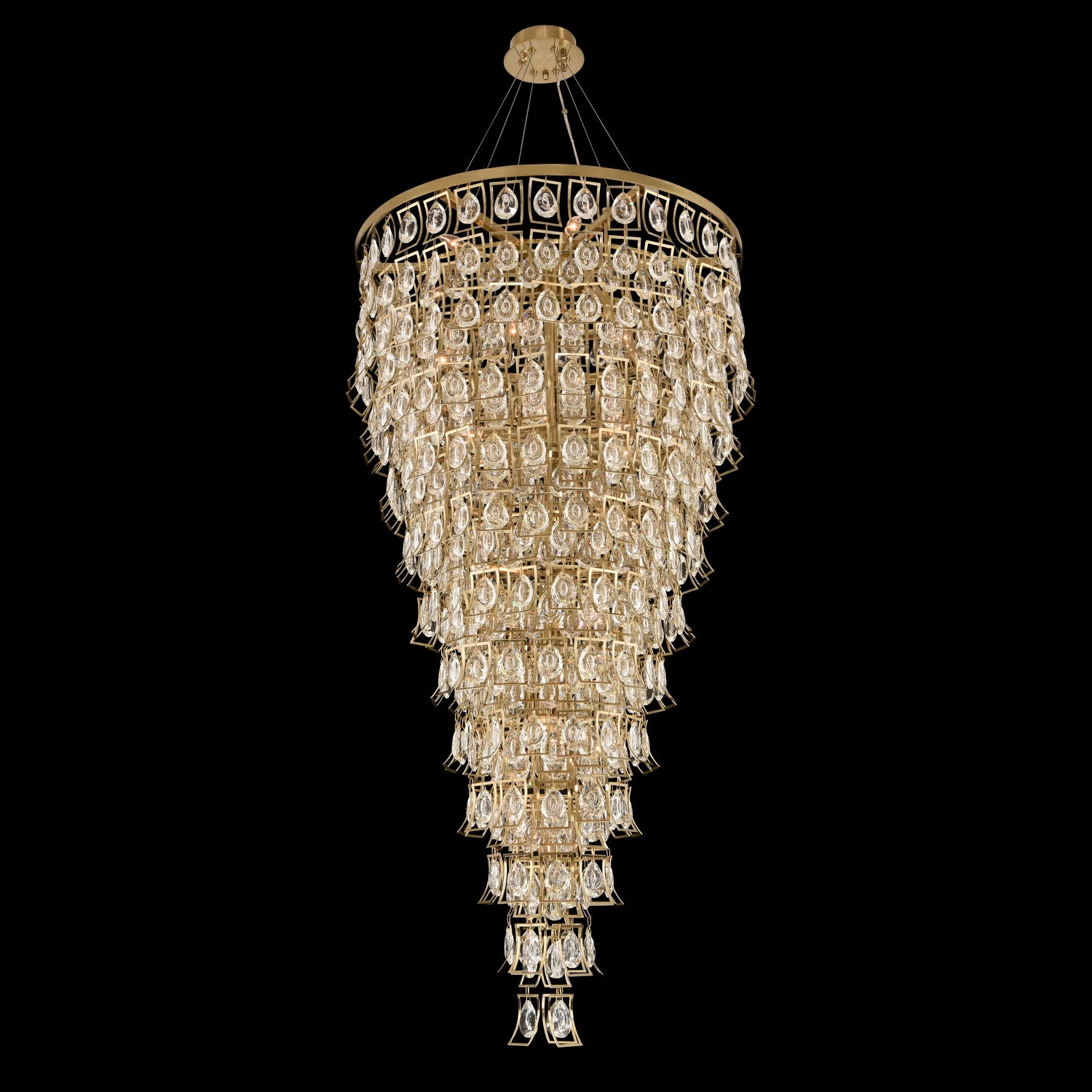 70'' Carmella 28 Light Brushed Brass Chandelier