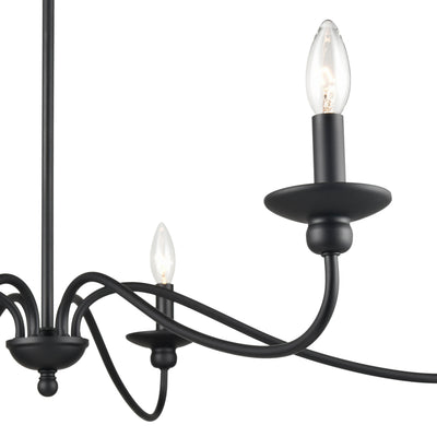 20.5'' Delvona Matte Black 6 Light Chandelier