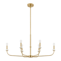 Leah 42-inch 6-light Brushed Gold and White Onyx Chandelier