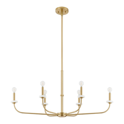 Leah 42-inch 6-light Brushed Gold and White Onyx Chandelier