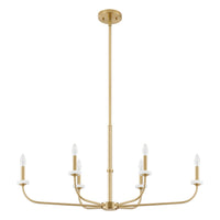 Leah 42-inch 6-light Brushed Gold and White Onyx Chandelier